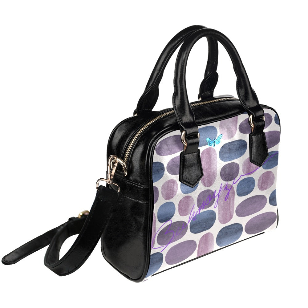 Eye Dropping BUhmayzing Signature Modern Chic Spotted Purple Handbag Side View