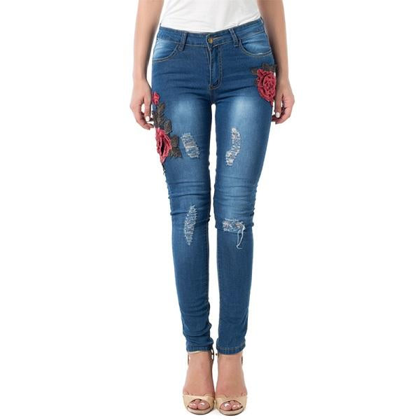 Get ready to channel your inner fashionista with our Ripped Rose Labeled Ladies Denim Jeans. Made with durable denim, these jeans feature trendy rips and a unique rose label to add that perfect touch of edginess to any outfit. Stay confident and stylish with these must-have jeans.