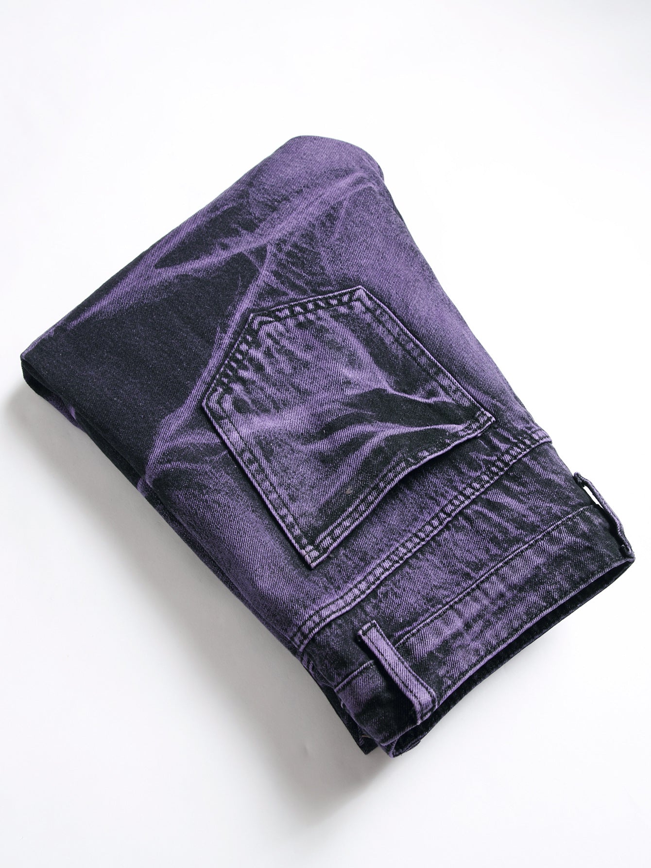 Purple And Black Urban Men's Denim Trousers