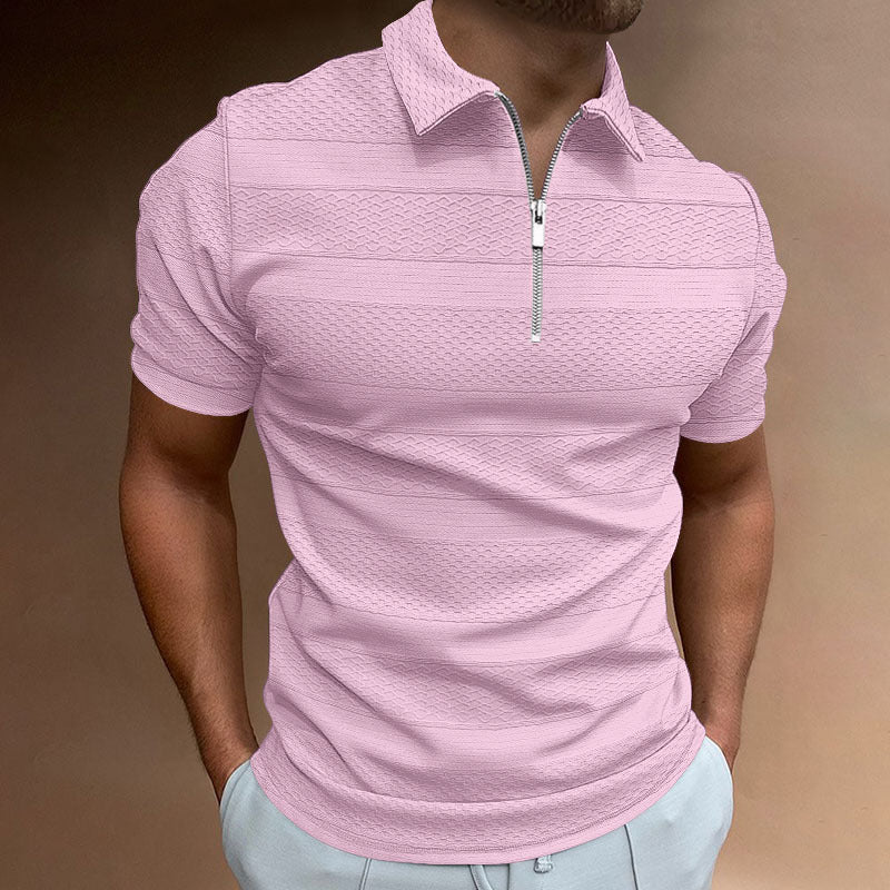 Introducing our latest addition to spring fashion: the men's solid color short-sleeved lapel shirt. Elevate your seasonal wardrobe with this versatile piece, designed for both casual and formal occasions. Crafted with premium materials and tailored for a perfect fit, this shirt embodies understated sophistication.
