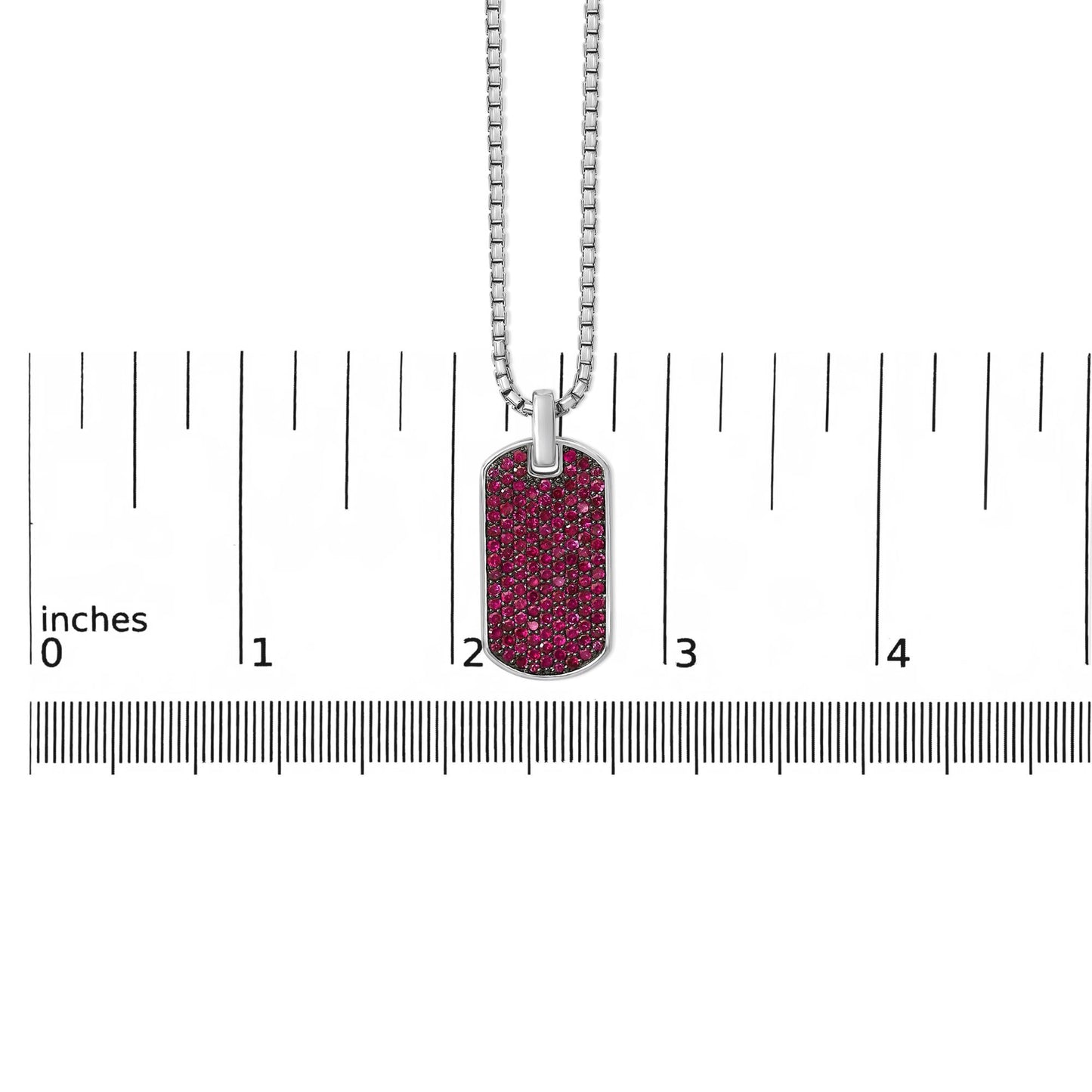 Unleash Vitality: .925 Sterling Silver Ruby Dog Tag Pendant
