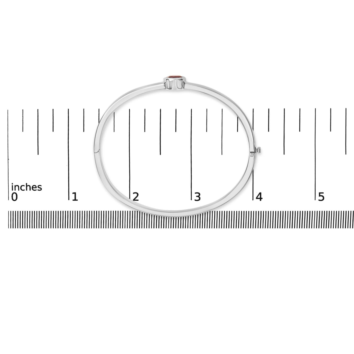 Radiant Rhodium-Plated Sterling Silver Ruby Bangle: Elevate Your Elegance