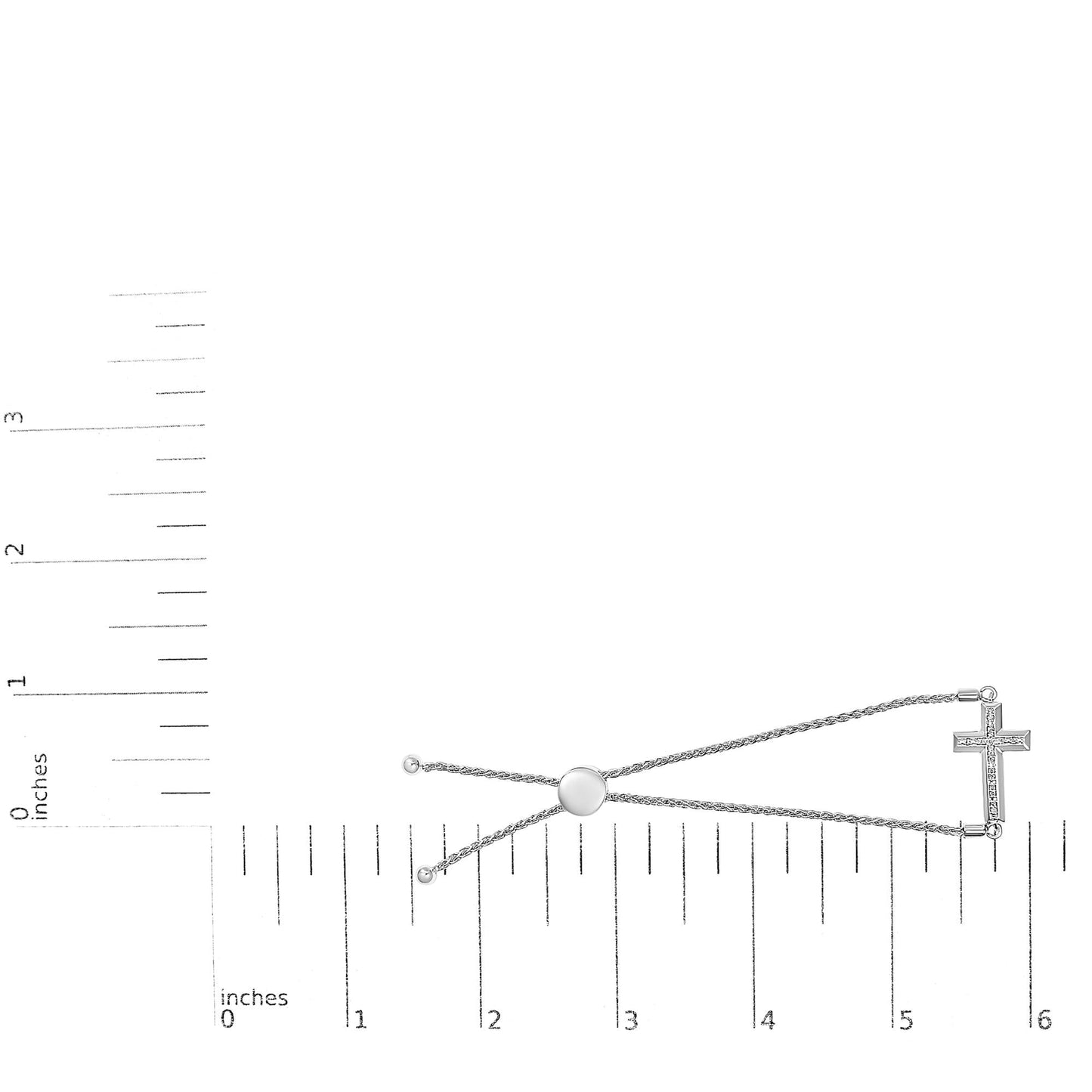 Discover Timeless Radiance: Sterling Silver Cross Bracelet with Diamonds