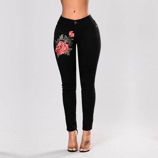 Get ready to channel your inner fashionista with our Ripped Rose Labeled Ladies Denim Jeans. Made with durable denim, these jeans feature trendy rips and a unique rose label to add that perfect touch of edginess to any outfit. Stay confident and stylish with these must-have jeans.