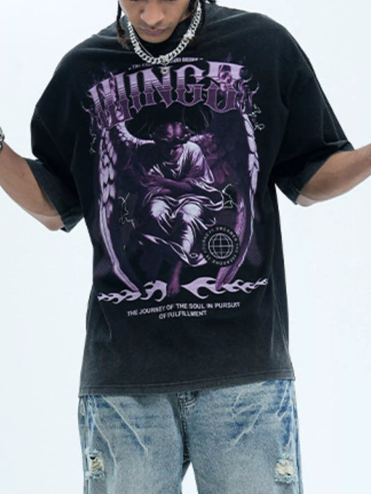 Model wearing a Unisex Streetwear Statement Graphic T-Shirt