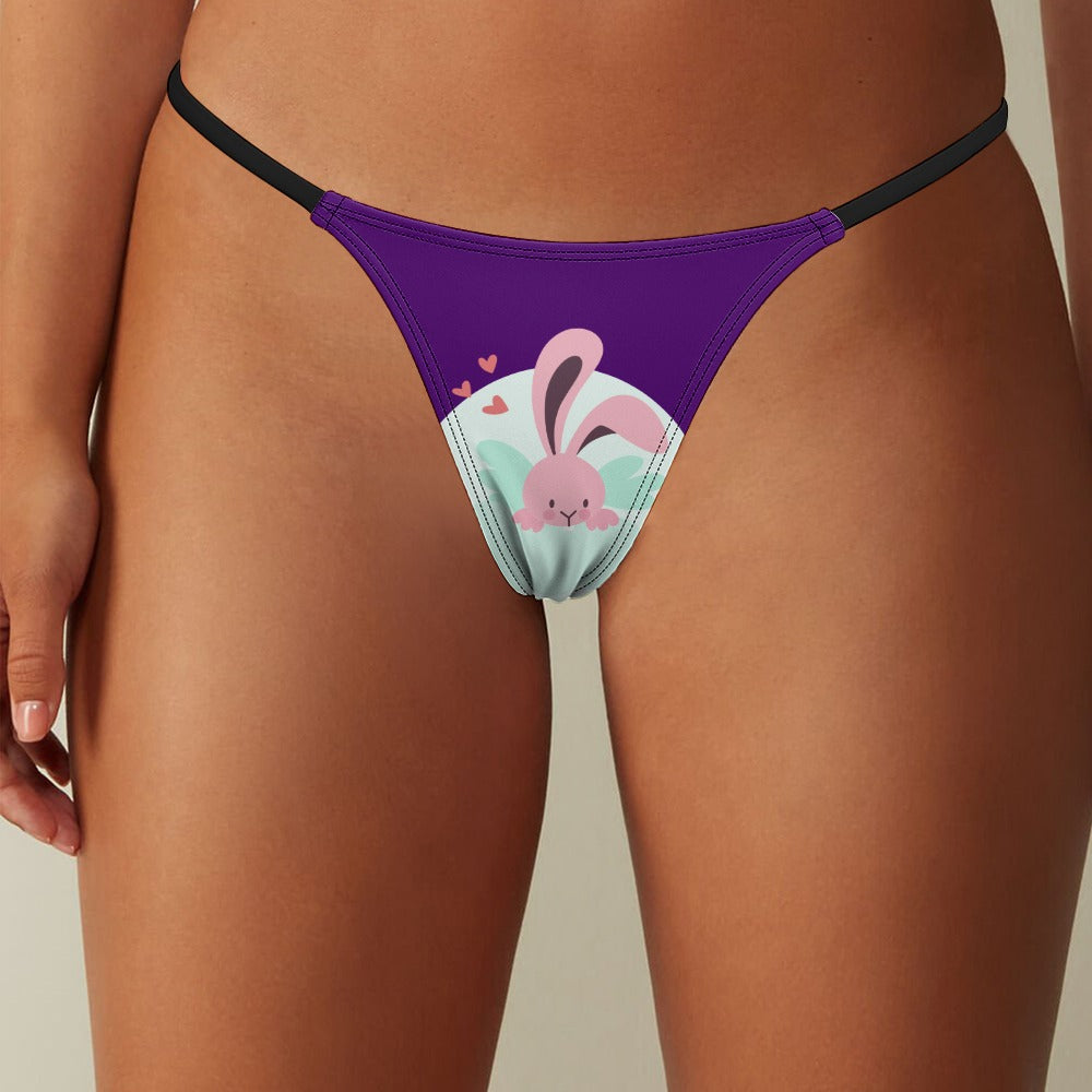 Women's Buhmayzing women's bunny print thongs