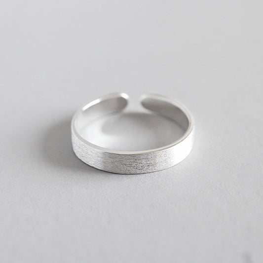 Brushed Polishing Solid 925 Sterling Silver Ring