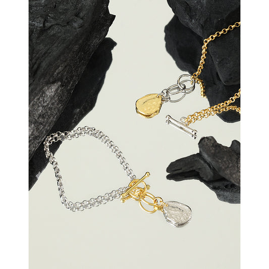 Women's Flemish Baroque Style 925 Sterling Silver Bracelet Gold & Rhodium pair