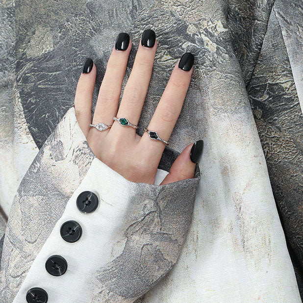 Model wearing Simple Oval CZ 925 Sterling Silver Ring