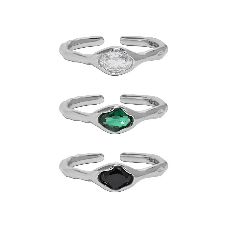 Simple Oval CZ 925 Sterling Silver Ring