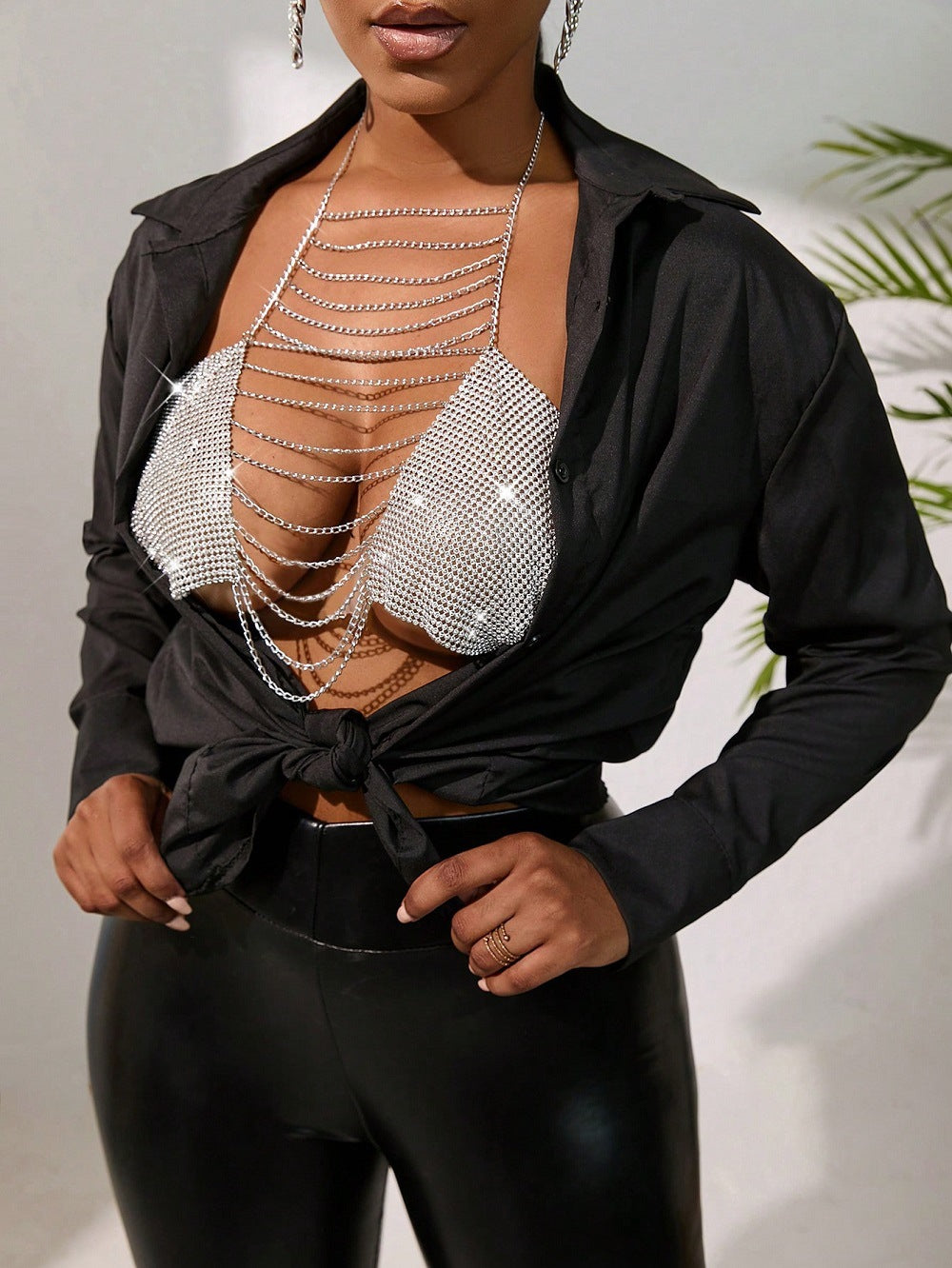 Ladies Sexy Metal Bra Top