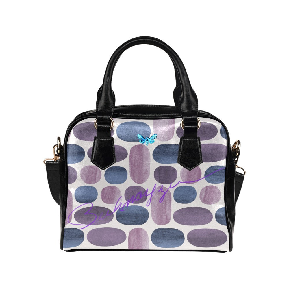 Eye Dropping BUhmayzing Signature Modern Chic Spotted Purple Handbag Buhmayzing Signature logo View