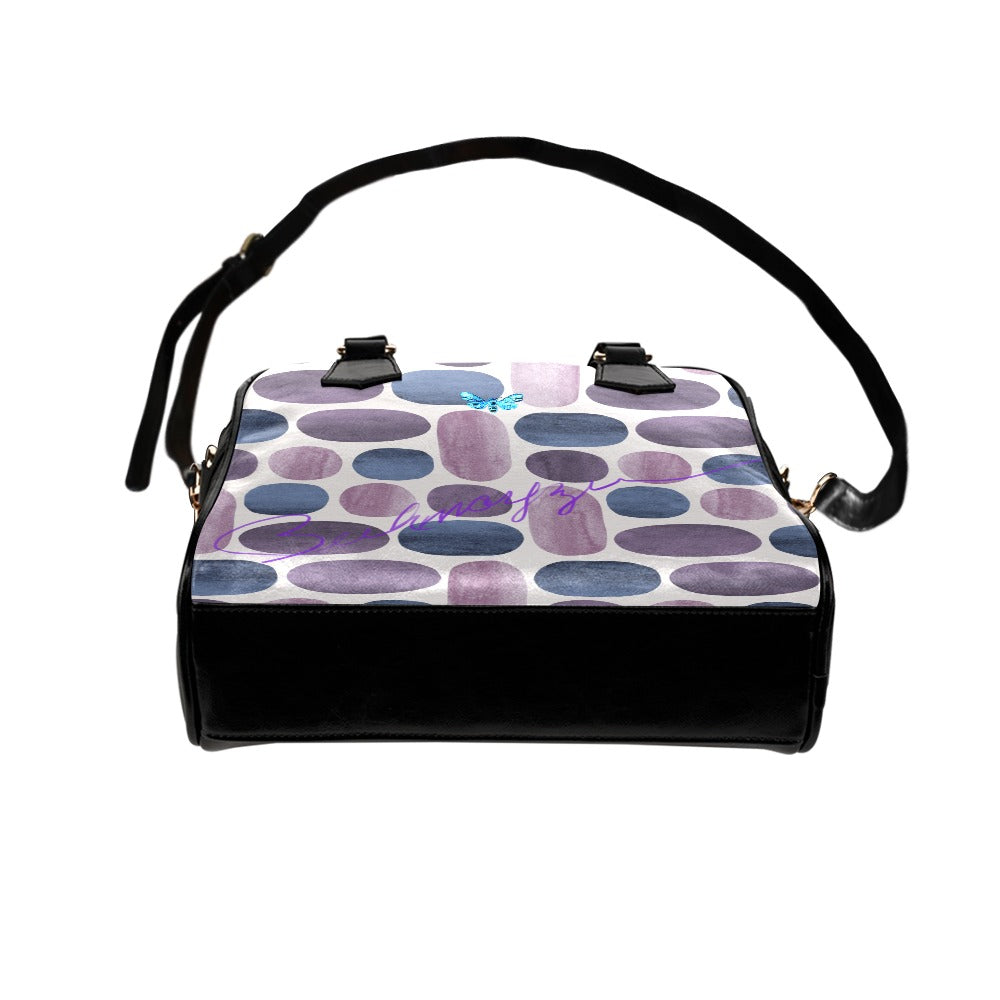 Eye Dropping BUhmayzing Signature Modern Chic Spotted Purple Handbag bottom View