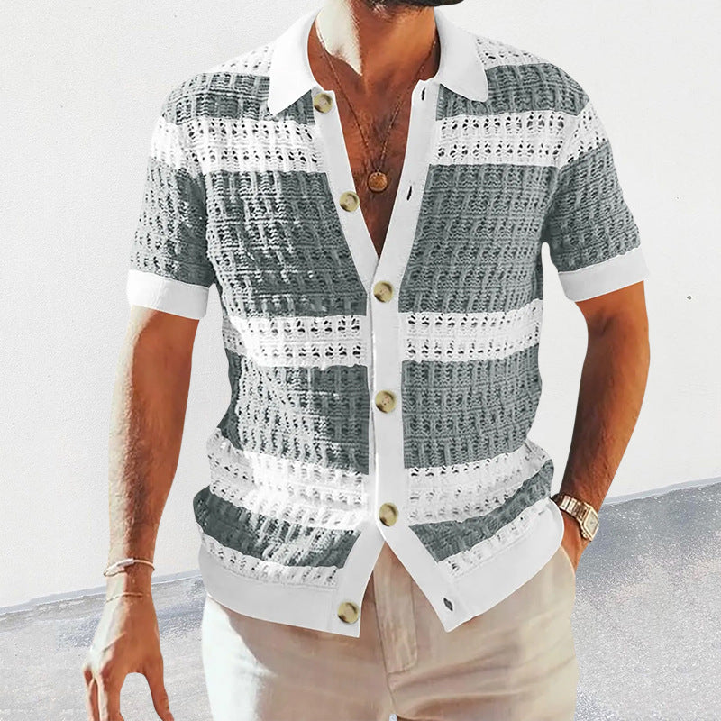 Elevate your summer wardrobe with our collection of sophisticated men's summer cardigan collar shirts. Crafted with quality materials and designed for both style and comfort, these shirts effortlessly blend casual charm with refined elegance. Perfect for any occasion, from beachside gatherings to outdoor soirées.