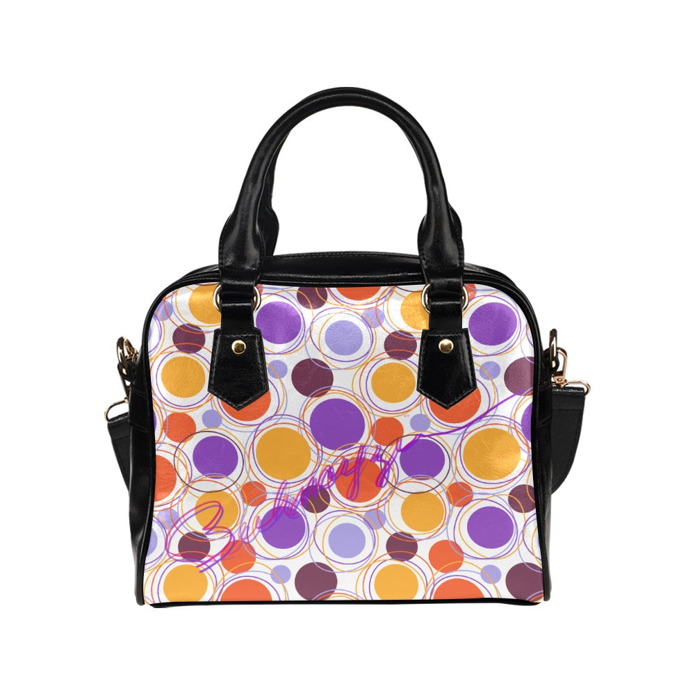 Eye Dropping BUhmayzing Signature Modern Chic Multicolor Dots Handbag Buhmayzing signature logo View