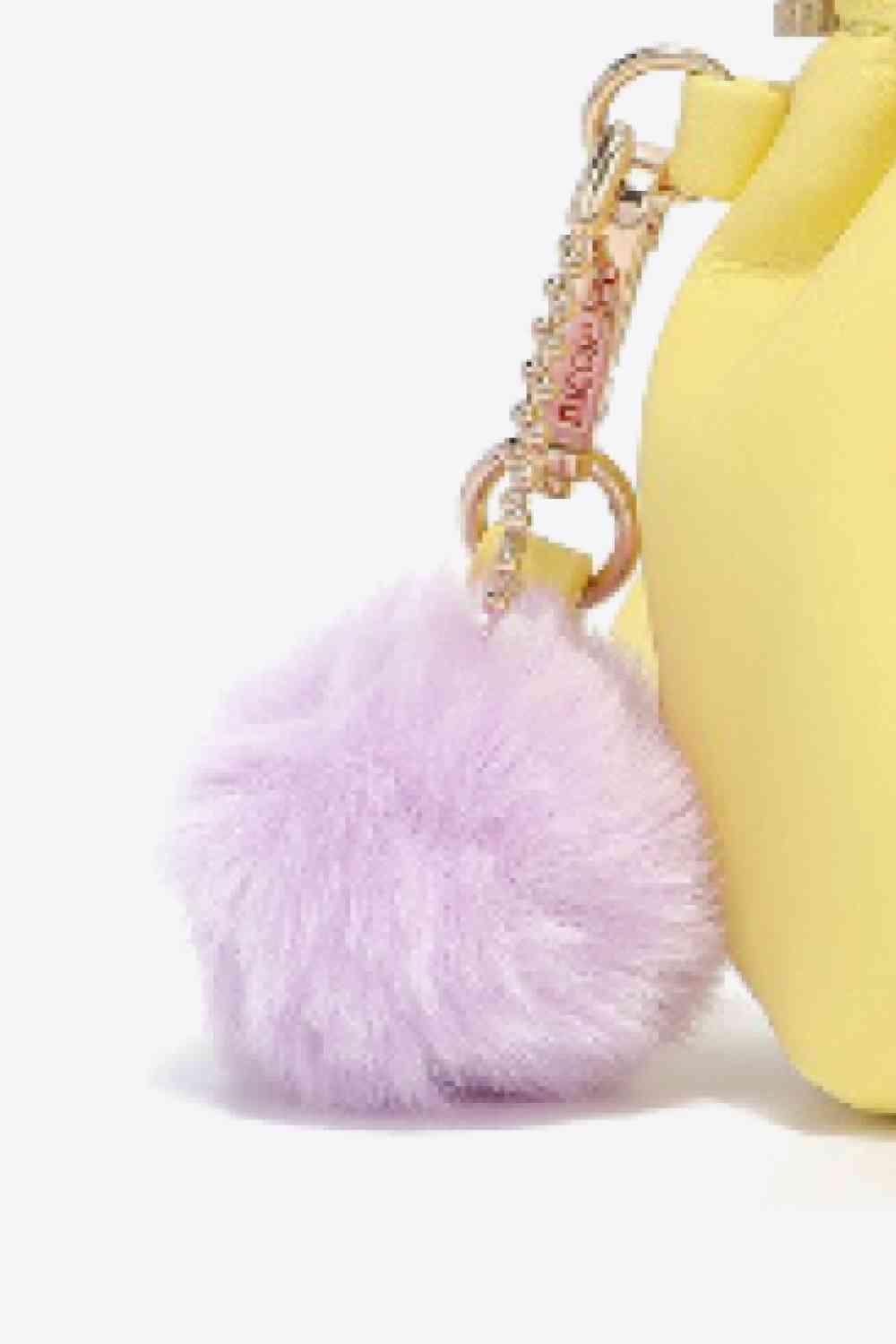 Canary Yellow Ladies Luxurious Chic Faux Leather Pouch close up view