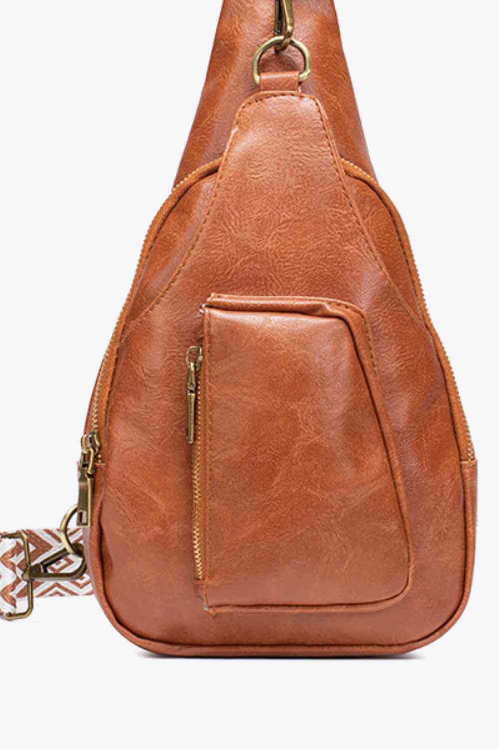 A Brown Convenient All The Feels Ladies PU Leather Sling Bag