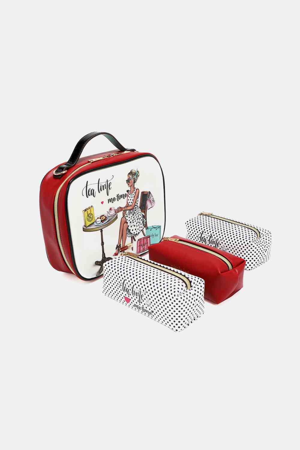 Nicole Lee Contemporary Women's Tea Time Me Printed Handbag with three accessory pouches