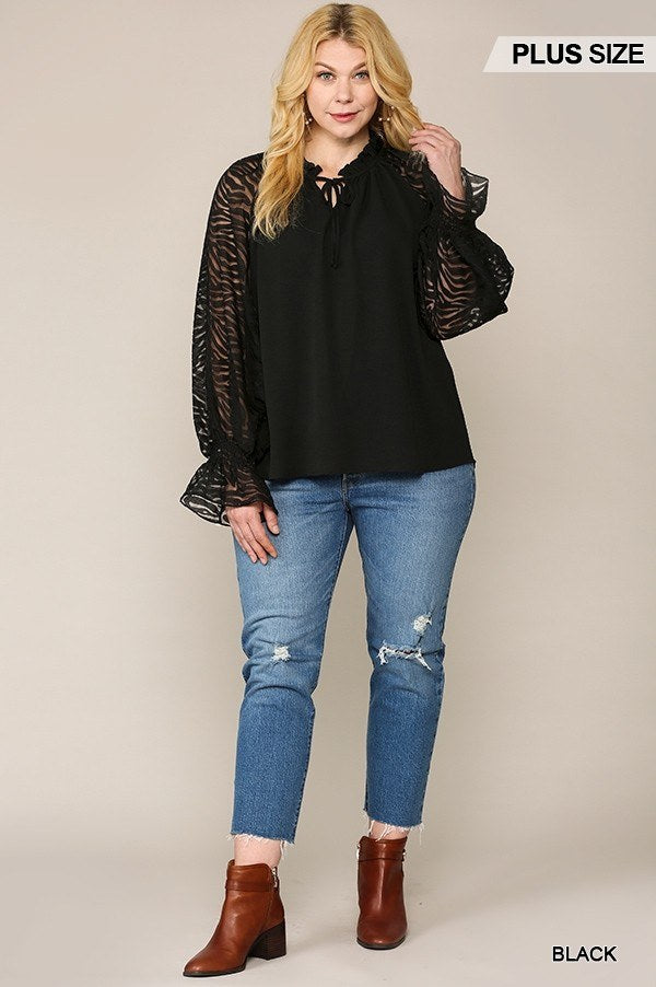 Zebra Crepe Blouse