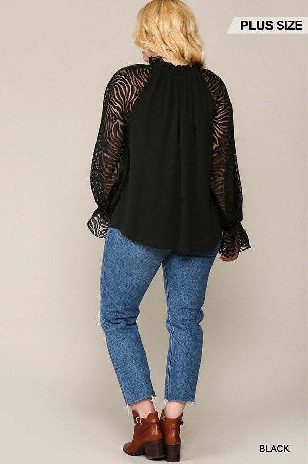 Zebra Crepe Blouse