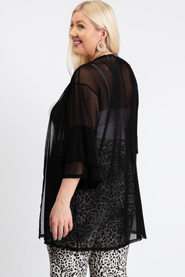 Women's Ruffle Sleeve Open Cardigan