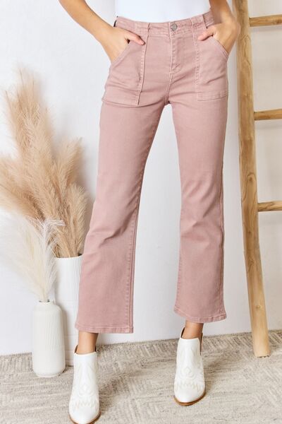 Elevate your denim game with our Ladies RISEN High Rise Ankle Flare Jeans. Designed to make a statement, these jeans feature a high-rise waist that accentuates your curves and elongates your silhouette. The ankle flare adds a trendy touch, perfect for showcasing your favorite footwear. Crafted for comfort and style, these jeans are a versatile wardrobe essential.