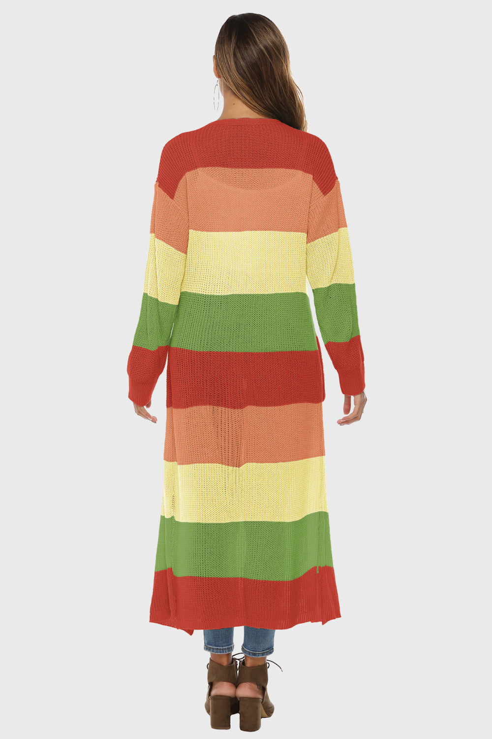 Women's Color Block Pocketed Cardigan