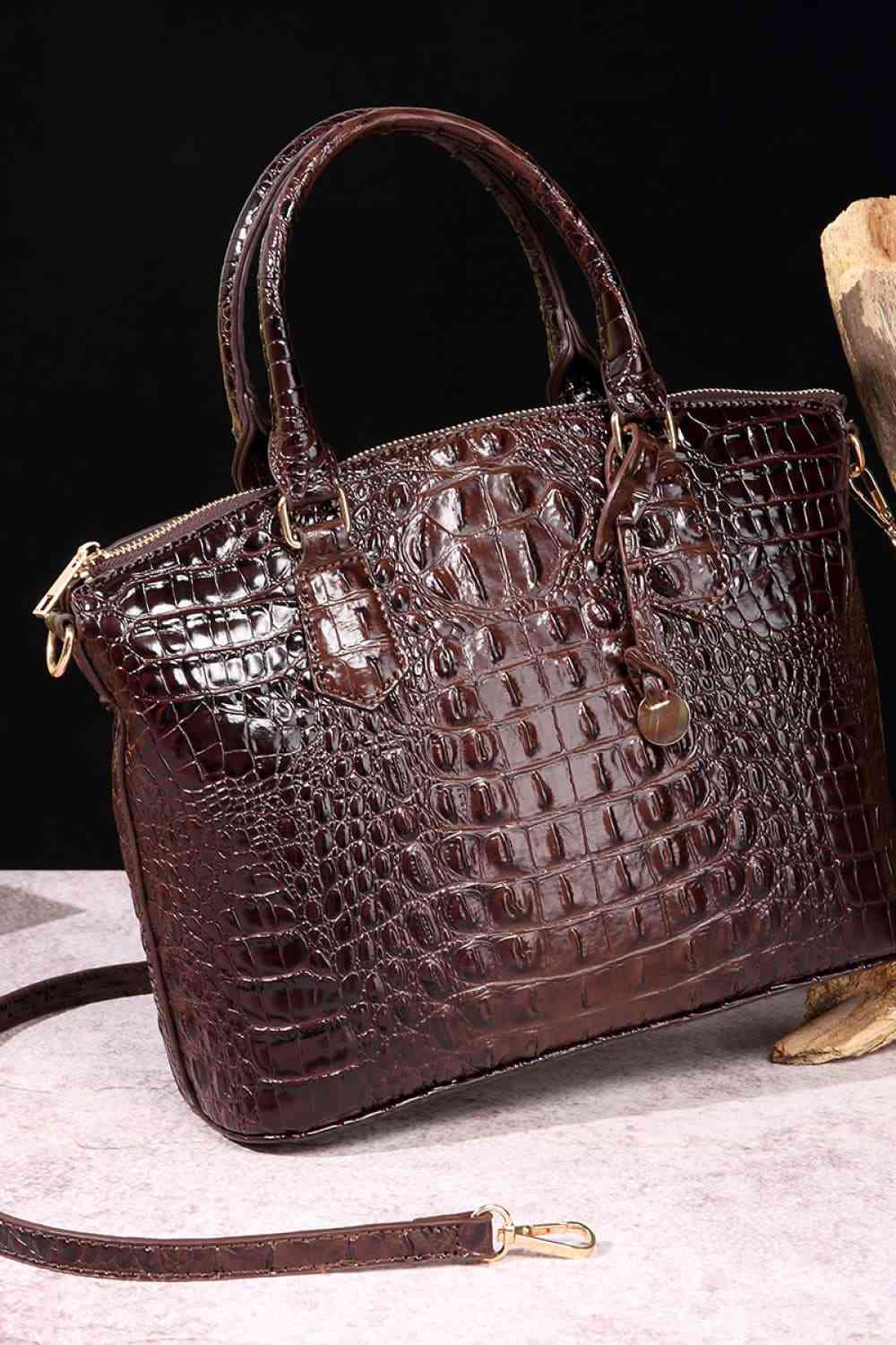 Women's Texture PU Leather Handbag