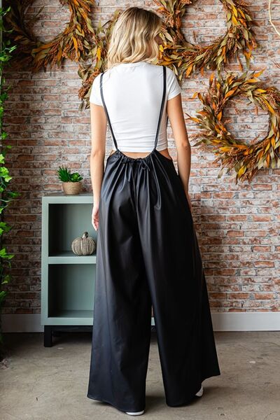 Women's First Love Drawstring Spaghetti Strap Wide Leg Overall
