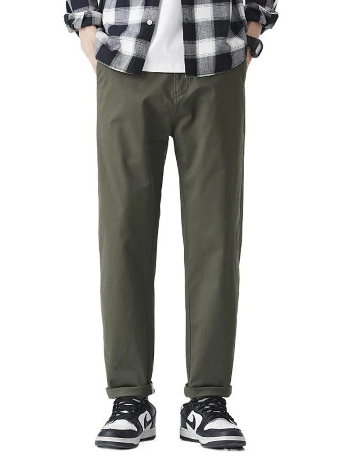 Men's army green High Ankle Casual Pants 