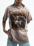 Model wearing a Men's "Dream Boy" Graphic khaki T-Shirt