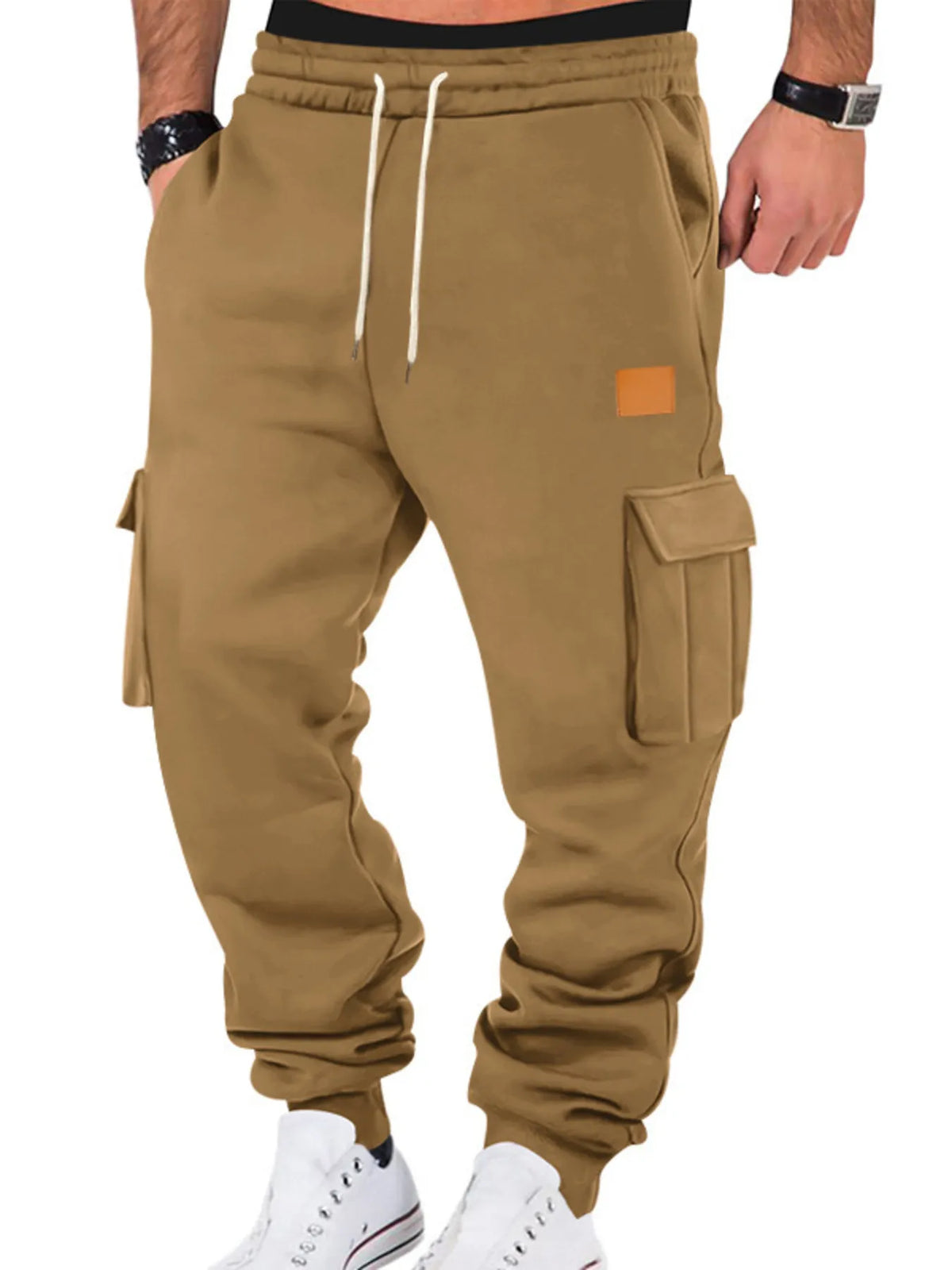 Men's camel brown Drawstring Street Wear Jogger Pants 