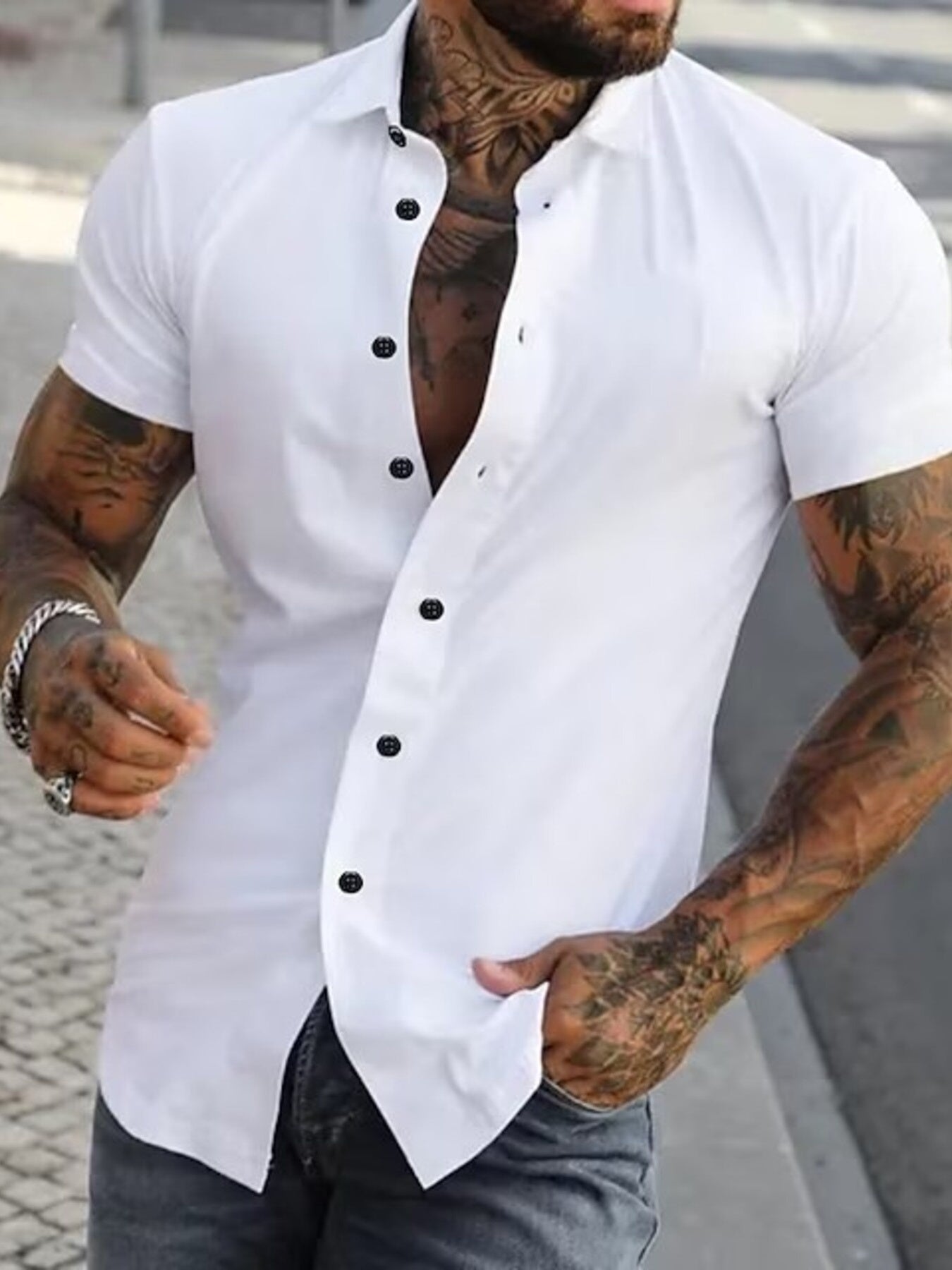 Men's Unleashed Slim Button-Down white Shirt