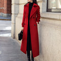 Women's Woolen Extended Suit Collar Trench Coat