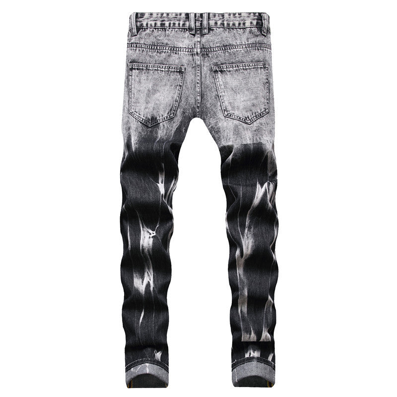 Unleash your inner rebel with these men's urban jeans. The straight cut and ripped black-gray tone offer edgy style and comfort. Perfect for street fashion, these jeans will elevate your look and show off your unique sense of style. Don't settle for ordinary, stand out in these urban jeans!