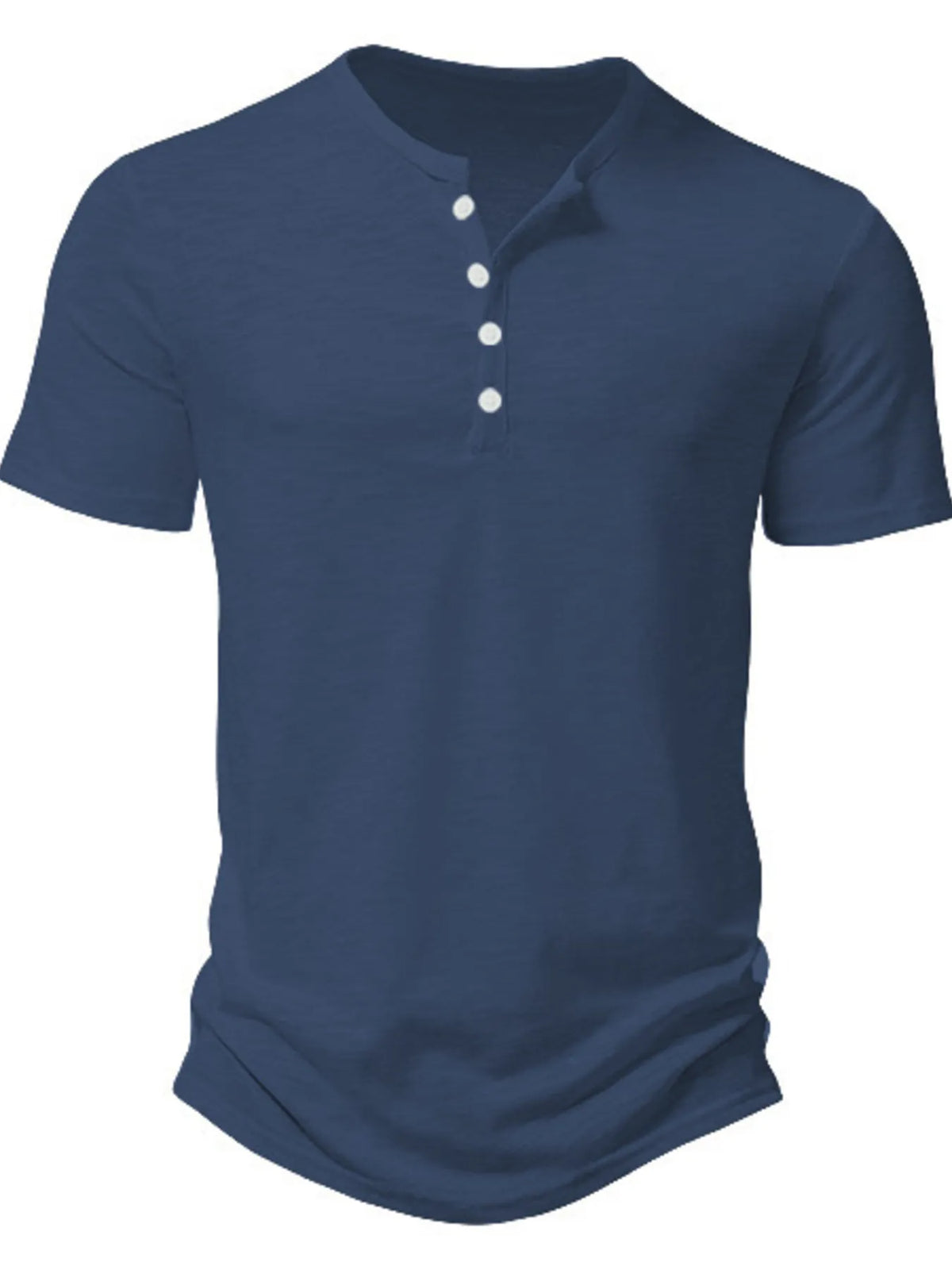 Men's navy blue Button Detail Short Sleeve Active T-Shirt