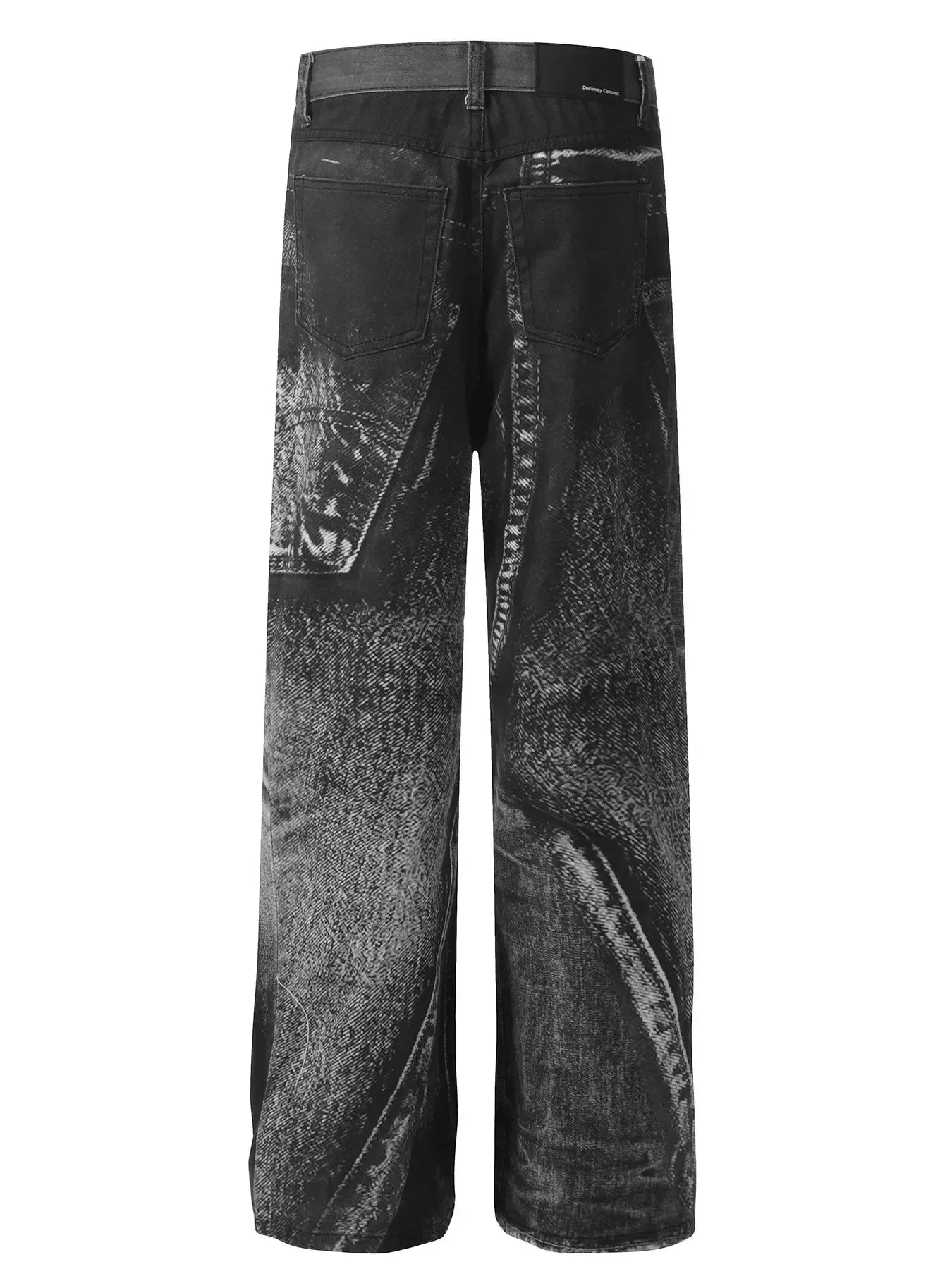 Men's Charcoal Black Faded Detailed Jeans back view