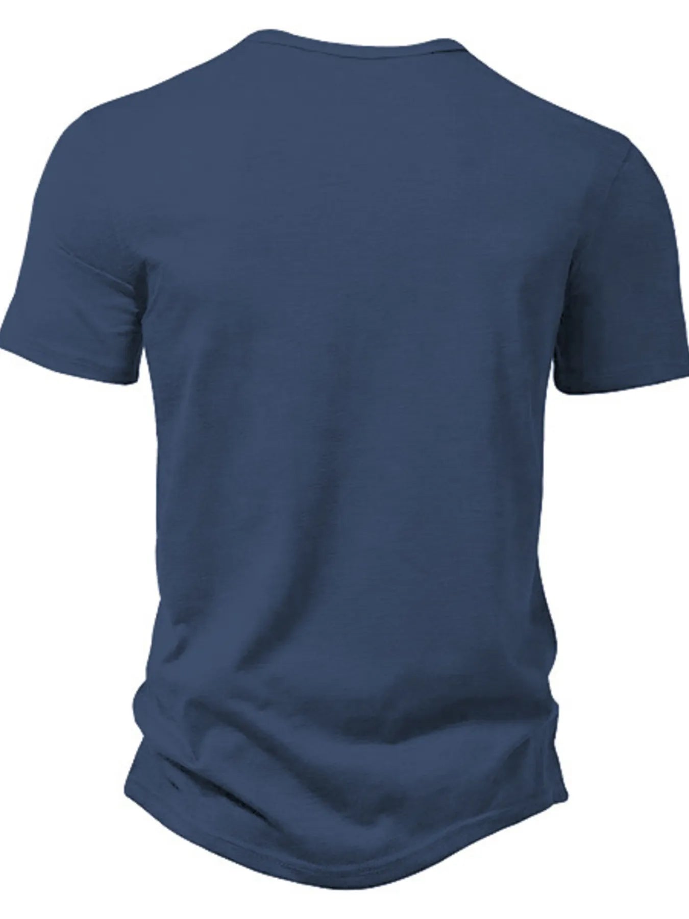 Men's navy blue Button Detail Short Sleeve Active T-Shirt back view