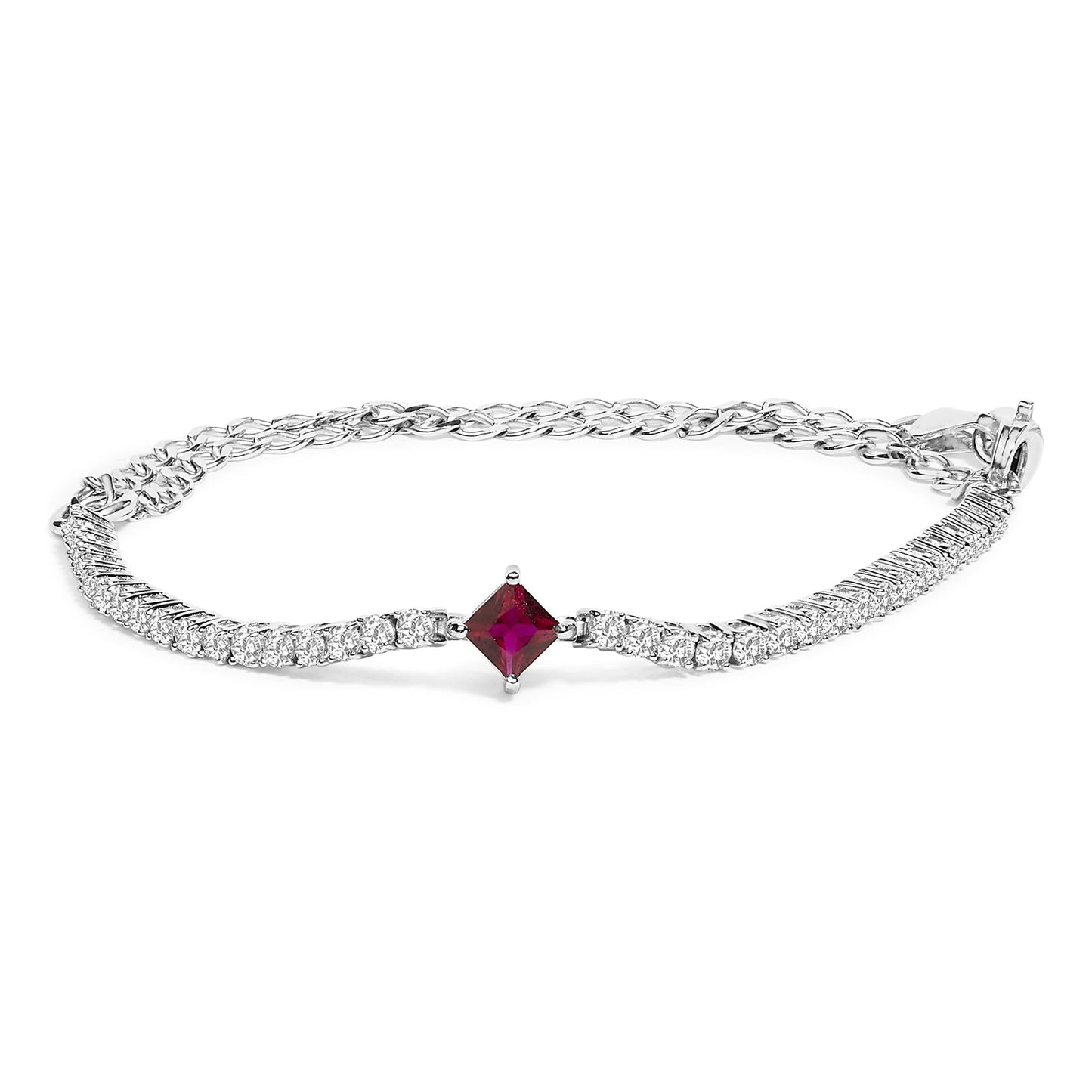 Unleash Elegance: Sterling Silver Ruby Tennis Bracelet