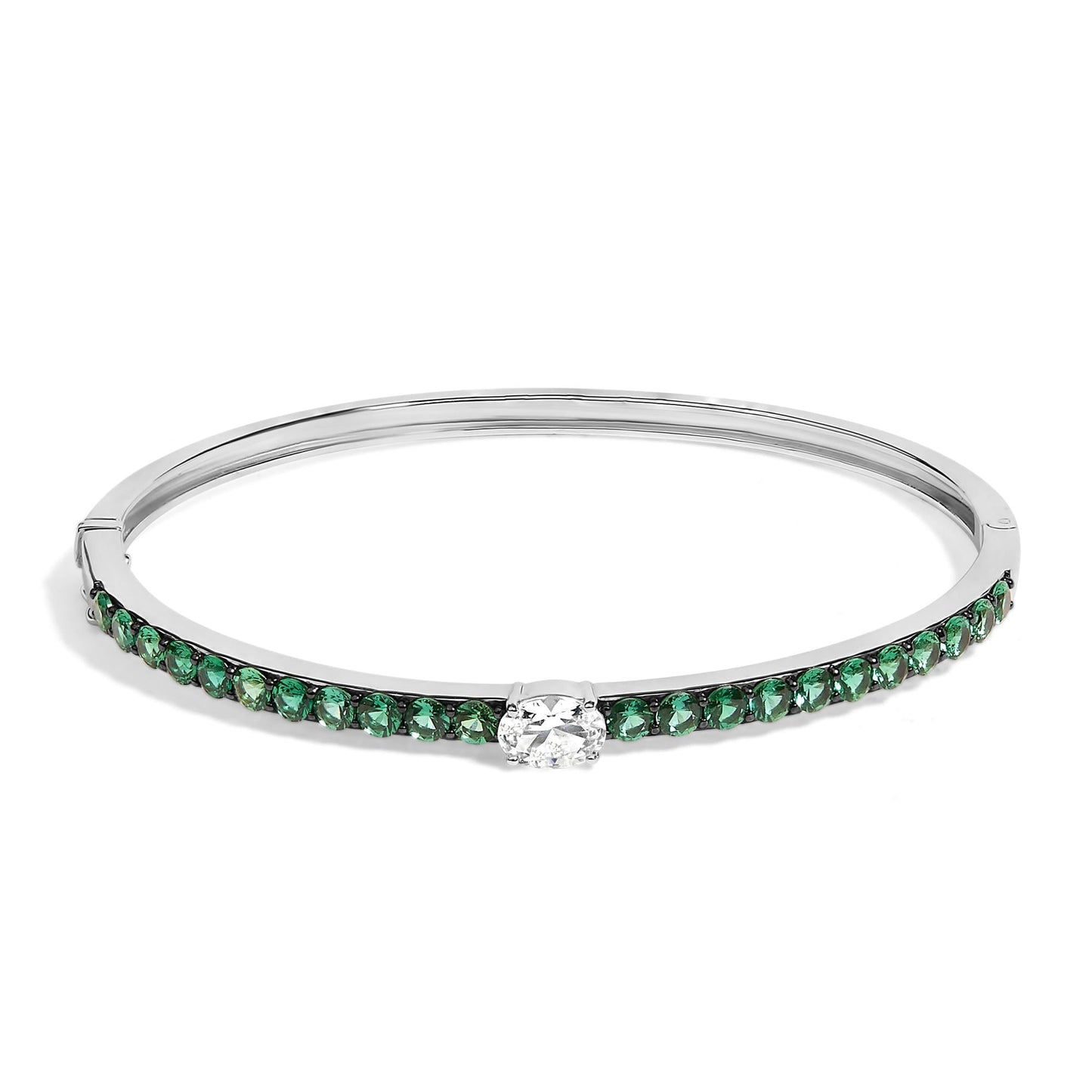 Elevate Your Elegance with .925 Sterling Silver Sapphire Bangle