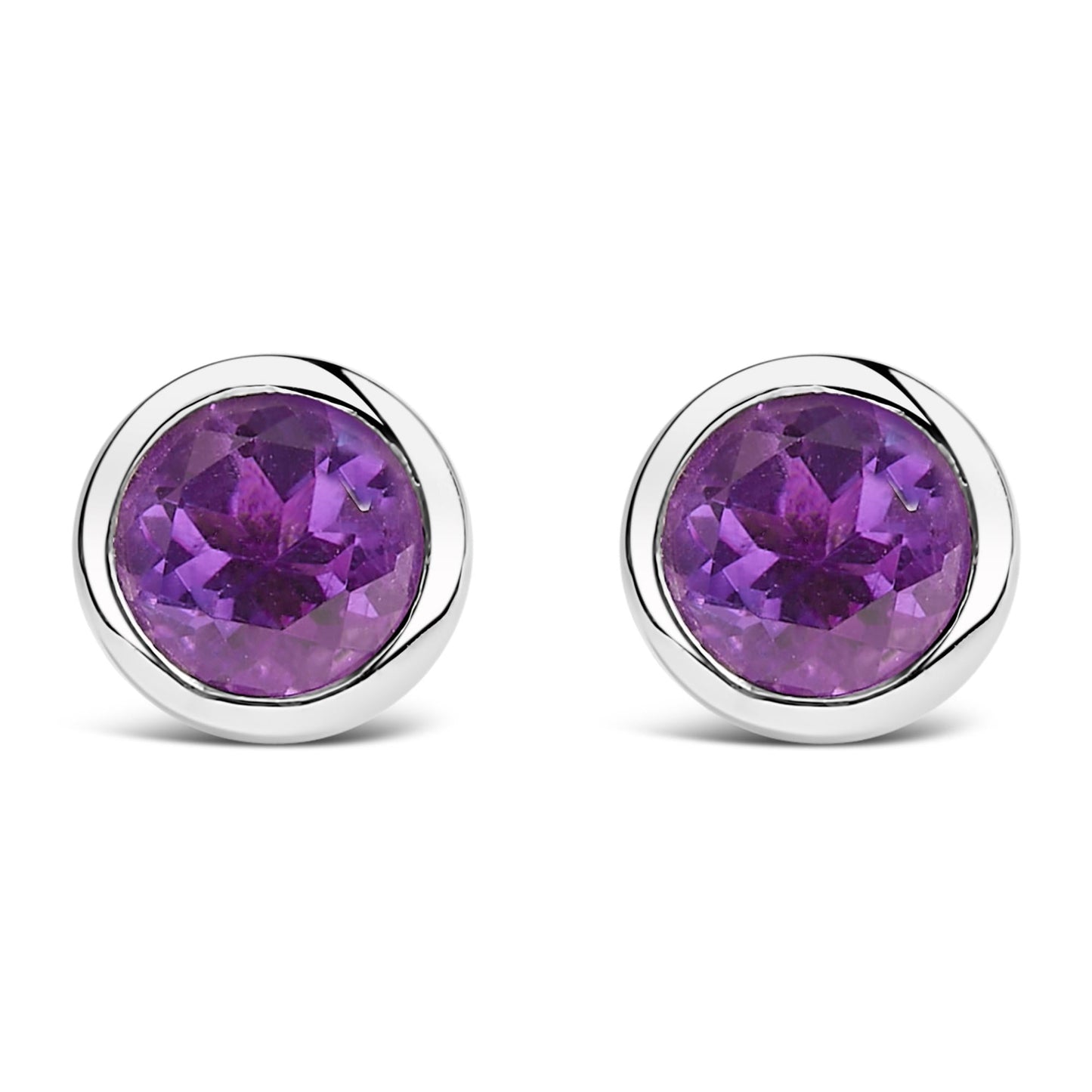 Elevate Your Ensemble with Rhodium-Plated Sterling Silver Amethyst Gems