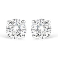 .925 Sterling Silver 1/2 Cttw Round Brilliant-Cut Lab Grown Diamond Classic 4-Prong Stud Earrings (F-G Color, VS1-VS2 Clarity)
