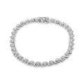 .925 Sterling Silver 1.0 Cttw Diamond Spiral Wave Curved-Link 7in Tennis Bracelet (I-J Color, I3 Clarity)