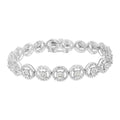 .925 Sterling Silver 1.0 Cttw Diamond Nested Circle Miracle Set Open Wheel 7in Fashion Link Bracelet (I-J Color, I3 Clarity)