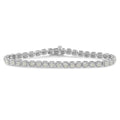 .925 Sterling Silver 1.0 Cttw Diamond Miracle-Set Square Milgrain 7in Link Tennis Bracelet (I-J Color, I3 Clarity)