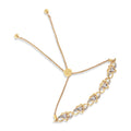 14K Yellow Gold Plated .925 Sterling Silver 1/10 Cttw Diamond Infinity Heart Shaped 4in-10in Adjustable Bolo Bracelet (H-I Color, I2-I3 Clarity)