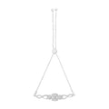 Silver bracelet with a chain and clasp on a white background