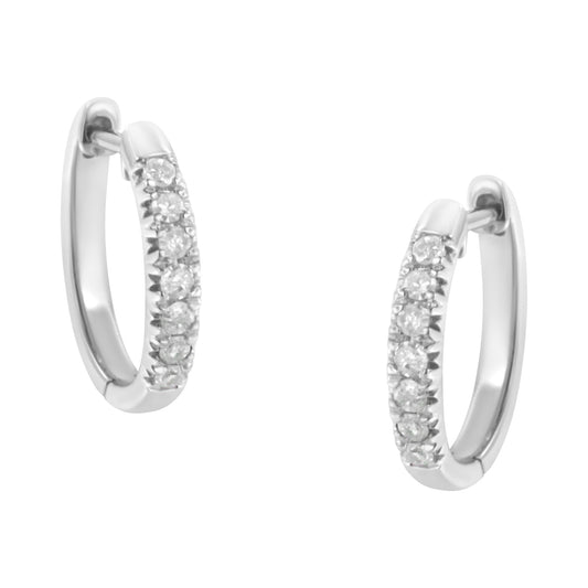 .925 Sterling Silver 1/4 Cttw Diamond Hoop Earrings (I-J Color, I3 Clarity) 