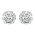 .925 Sterling Silver 1/3 cttw Round-cut Diamond Floral Stud Earring (I-J Clarity, I3 Color)