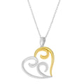 10K Yellow Gold Over .925 Sterling Silver Open Heart with Swirls 18in Box Chain Pendant Necklace